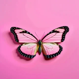 pink background butterfly