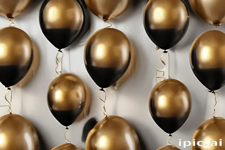 black and gold balloons png