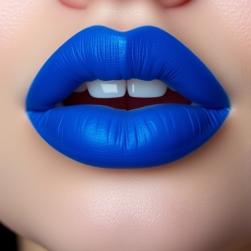 Bold sapphire blue lipstick with a creamy satin finish, dubbed "Ocean Depths," featuring a unique cooling sensation upon application