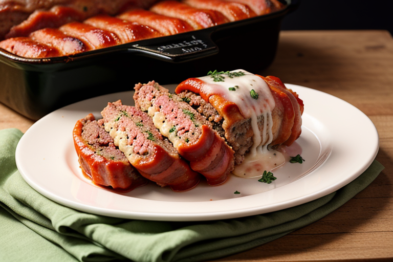 meatloaf stuffed with cheese wrapped in bacon