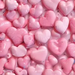 pink hearts aesthetic