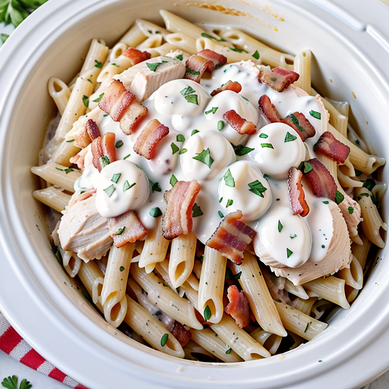 crock pot chicken bacon ranch pasta
