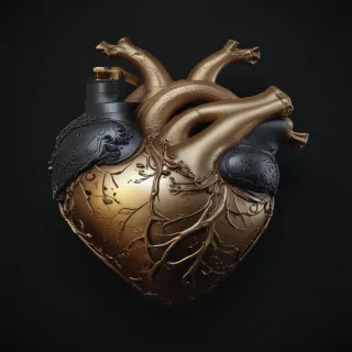 heart with black background