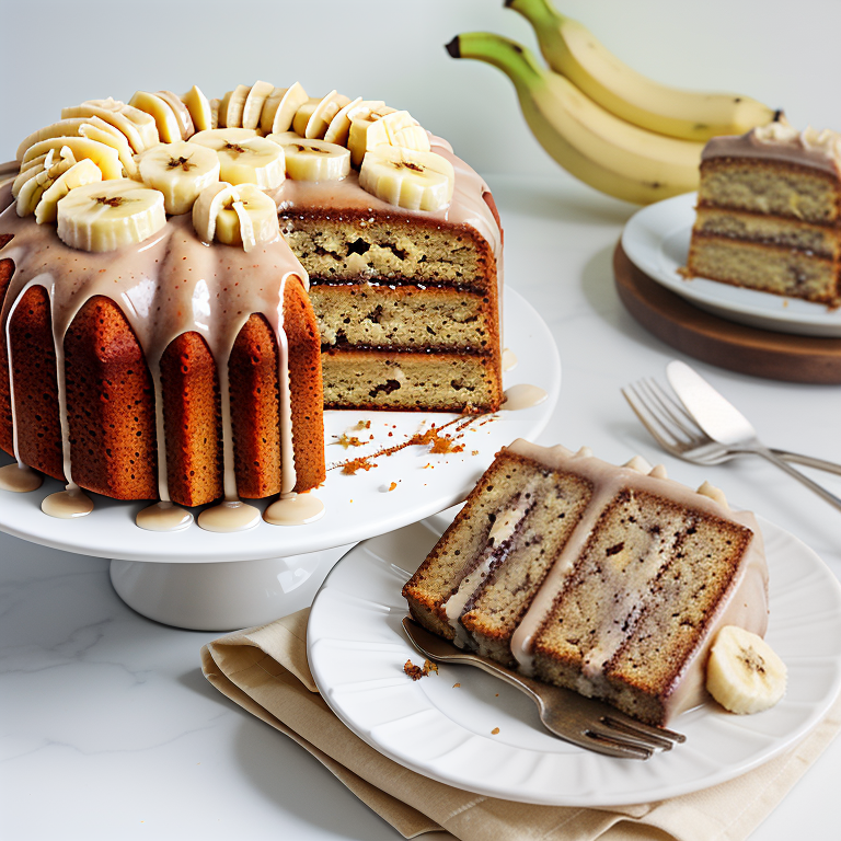 banana cake with browned butter frosting