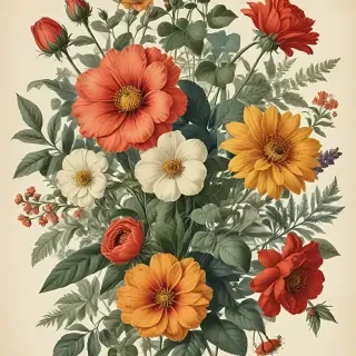 vintage flower illustration