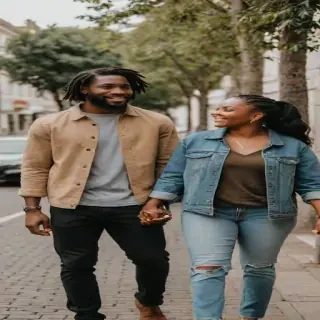 black couple holding hands