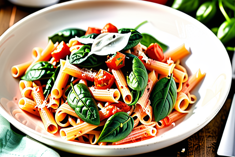 creamy tomato and spinach pasta