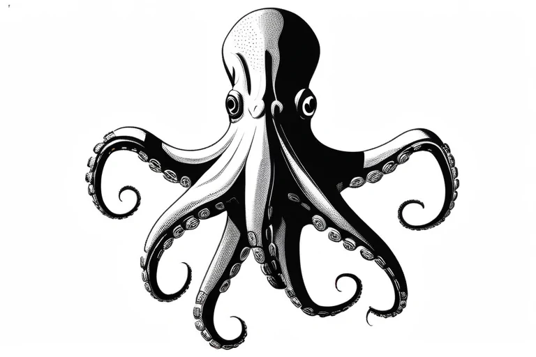 octopus clip art black and white