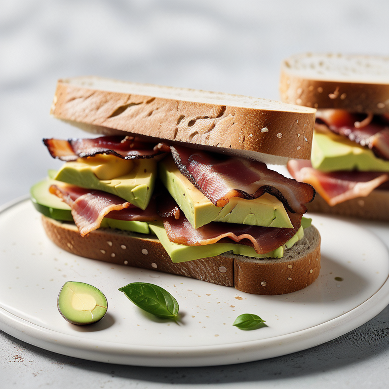 sandwich with avocado and bacon