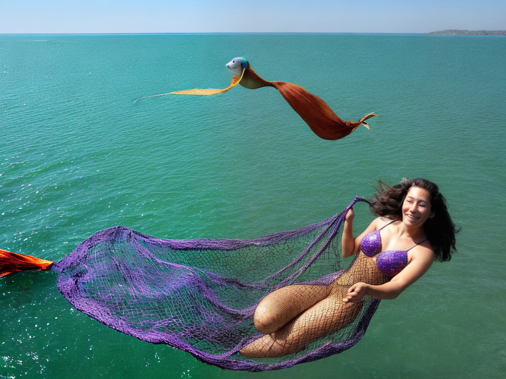 Free Ai Image Generator - High Quality and 100% Unique Images -  — mermaid  trapped in a fishing net, trying to escape but without success, desperate  to escape.