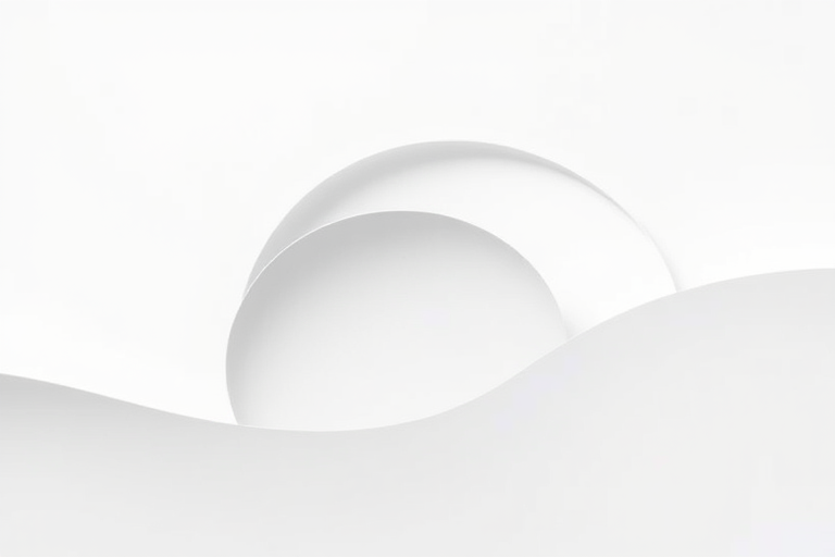 Generate an image of a minimalist abstract design with smooth curves and sharp edges, using a Canon EOS R5 camera, 50mm f/1.2 lens, aperture f/8, ISO 100, and 1/60 sec shutter speed for optimal clarity and detail.