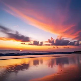 sun set on beach