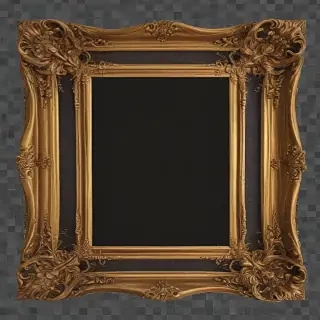 rectangle golden frame png