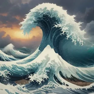 great wave wallpaper
