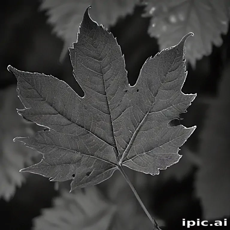 leaf images black and white