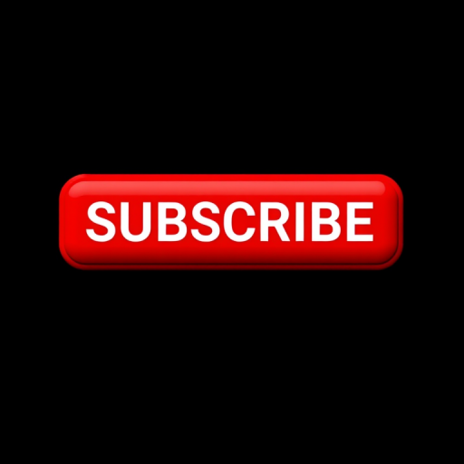 Create an image featuring a bold red rectangular button with the word "SUBSCRIBE" prominently displayed in white text, capturing it with a DSLR camera at f/2.8 aperture, 50mm lens, and a slight vignette effect to enhance focus on the button against a clean black background.