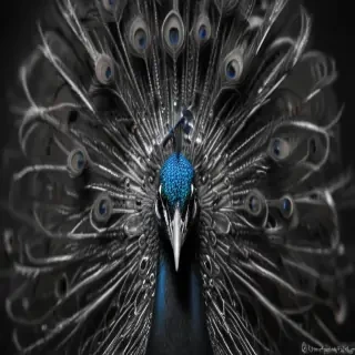 peacock black and white