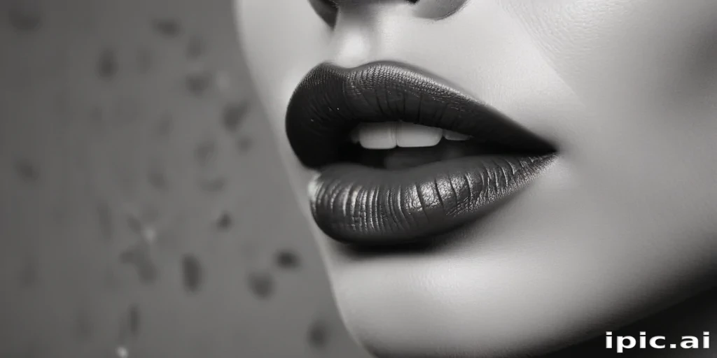 lips black and white clipart