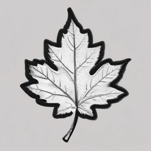 clipart leaf black and white