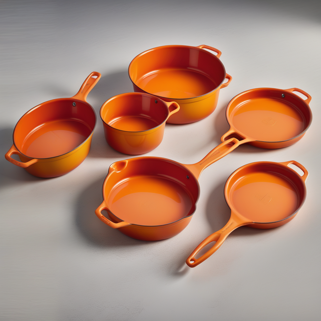 le creuset set 4 cake pans tradition 11 orange