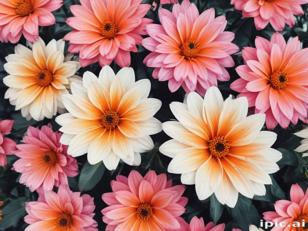 A Vibrant Display of Colorful Blossoms in Blooming Floral Arrangement.