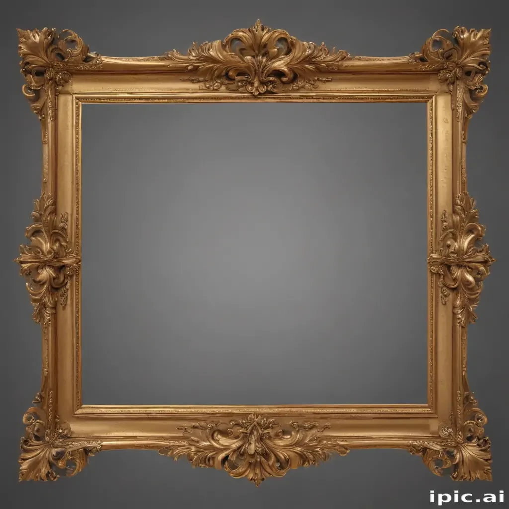 rectangle golden frame png