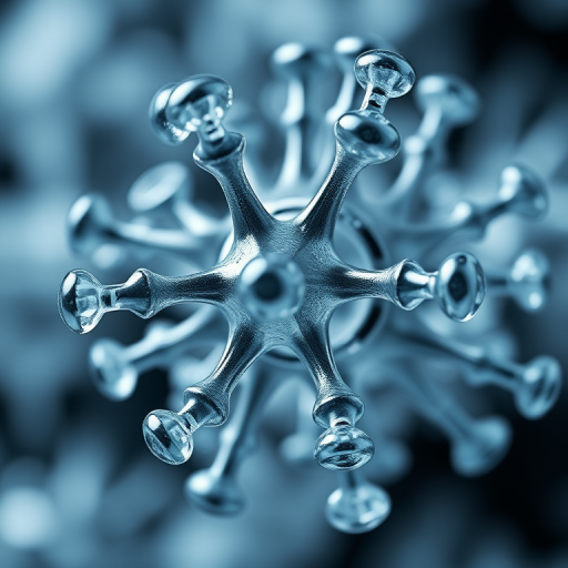 high-resolution image of a molecular structure with clear details, 50mm lens, f/8 aperture, ISO 100, studio lighting, macro view, DSLR camera