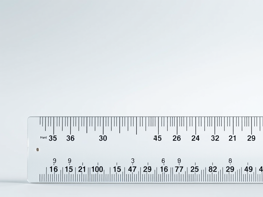 Create an image of a clear, simple straightedge ruler with a smooth gradient background transitioning from light blue to white, shot with a Canon EOS 5D Mark IV at f/8, ISO 100, 50mm lens, using a macro view for enhanced detail and clarity.
