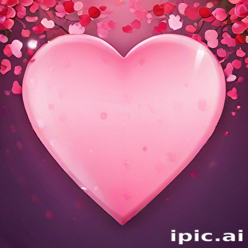 A Beautiful Pink Heart Surrounded by Delicate Blossoms and Petals