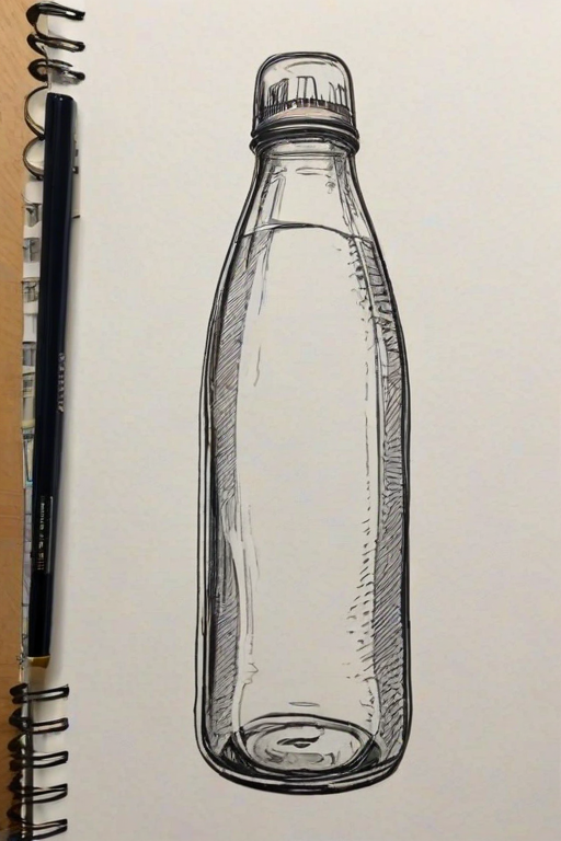 water bottle drawing