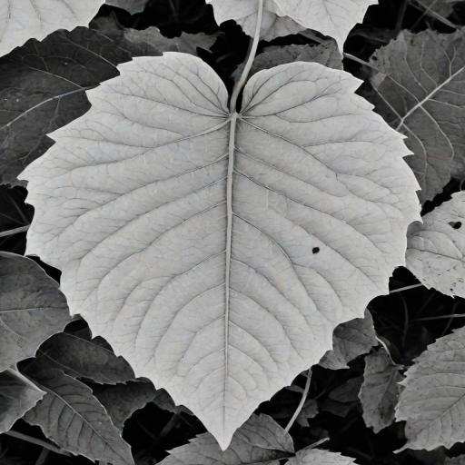 leaf white and black
