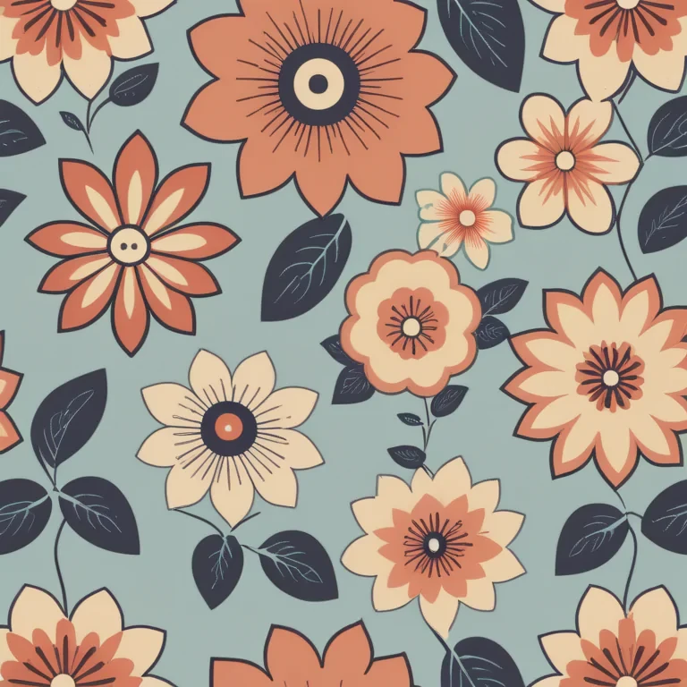 retro flowers png