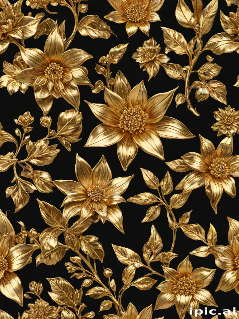 gold flowers png