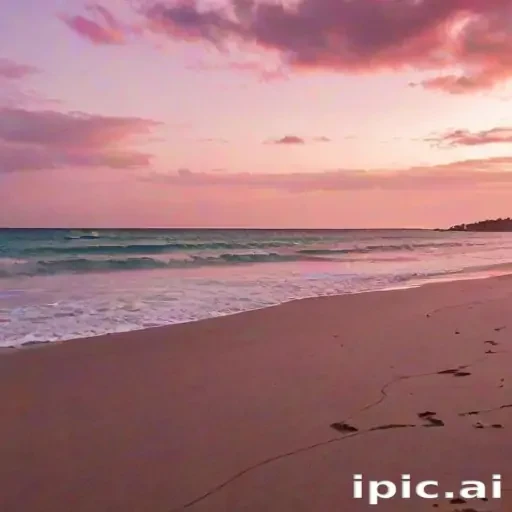 pink beach sunset