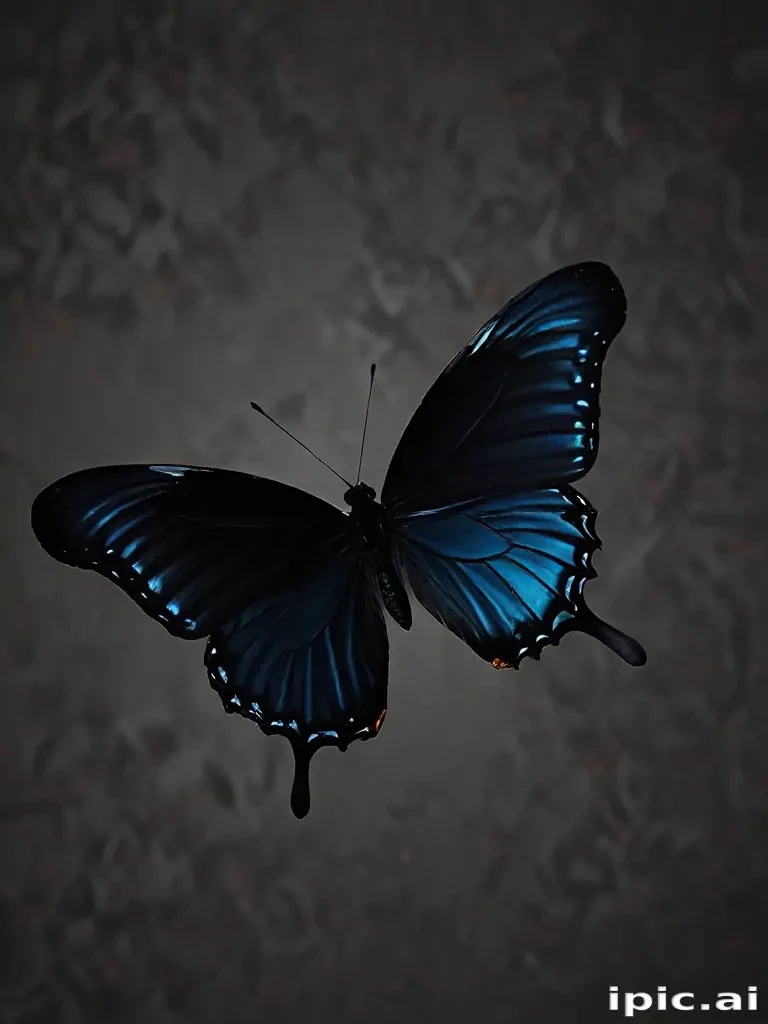 black wallpaper butterfly
