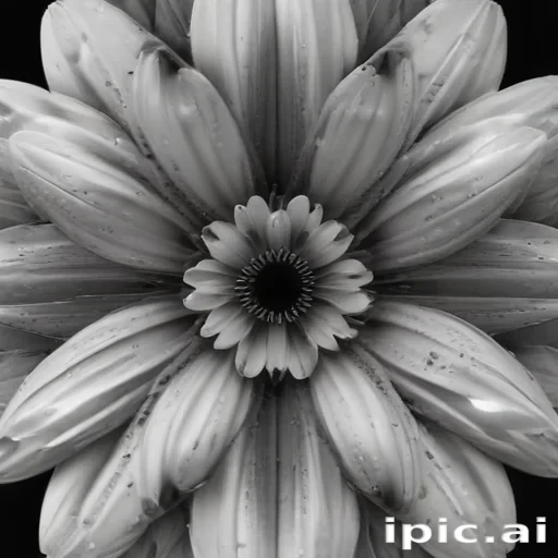 black and white flower png