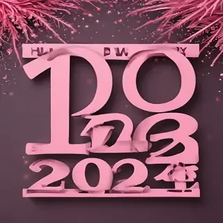 pink happy new year 2024