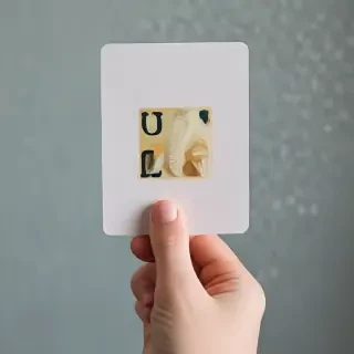 holding card