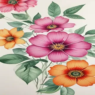 flower drawings color