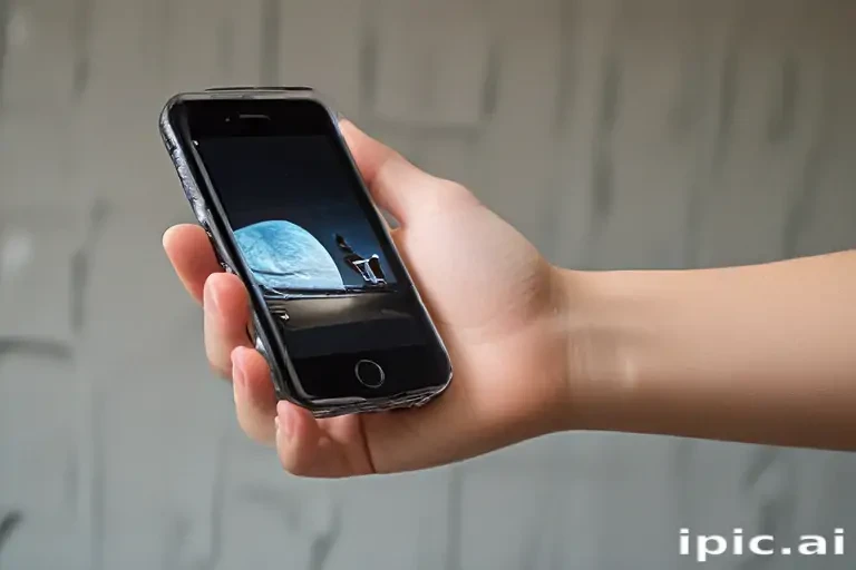 holding phone