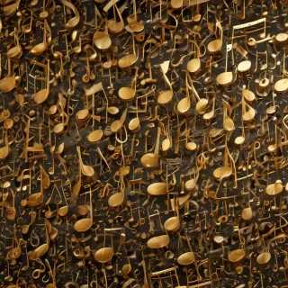 gold music notes