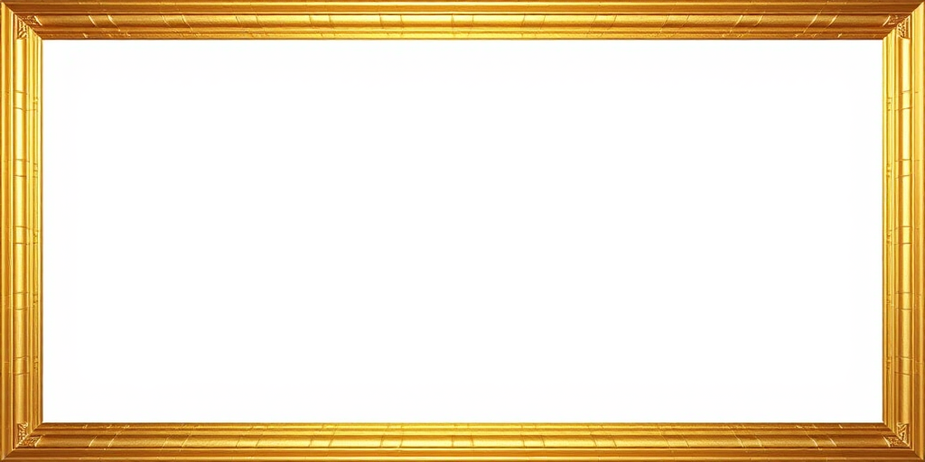 rectangle gold frame png