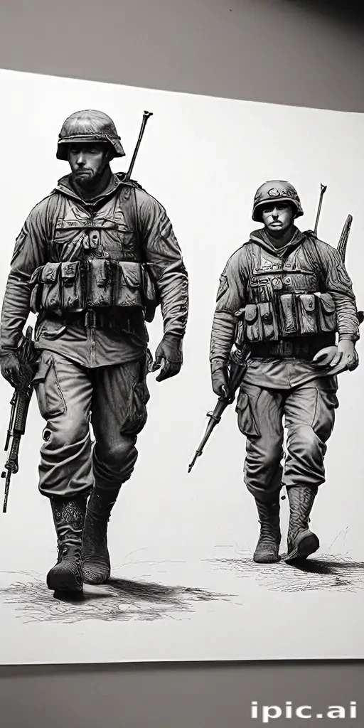 soldiers drawing