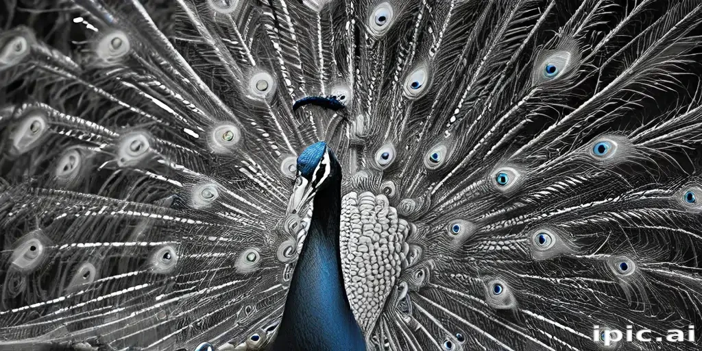 peacock black and white