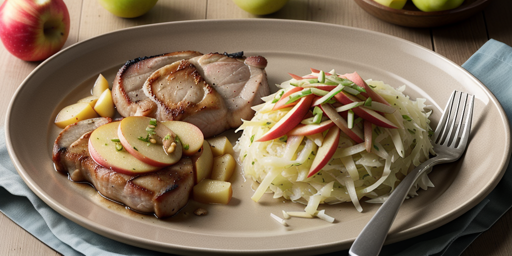 pork chops with sauerkraut and apples