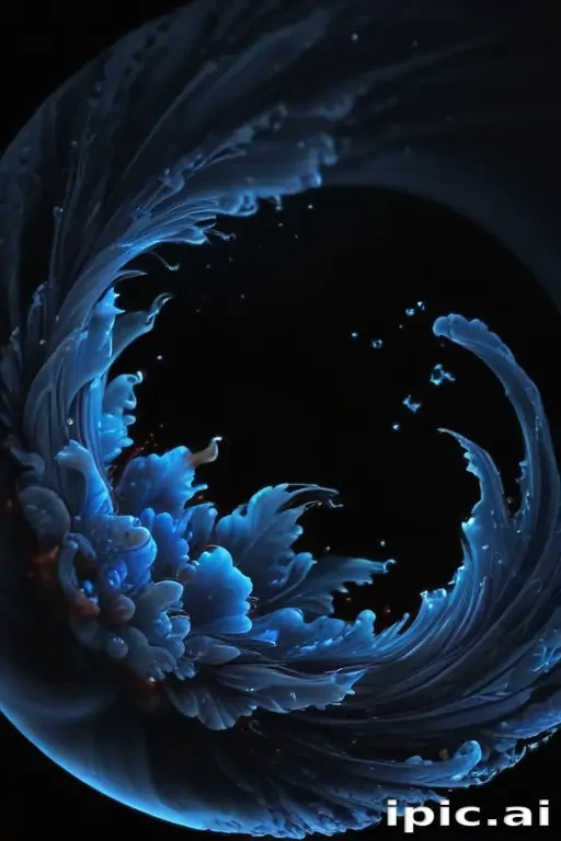 Mesmerizing Abstract Swirls of Deep Blue and Aqua in Motion