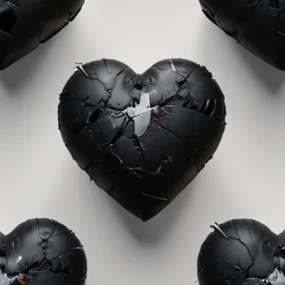 broken black heart