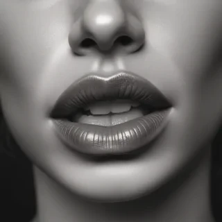 lips clipart black and white