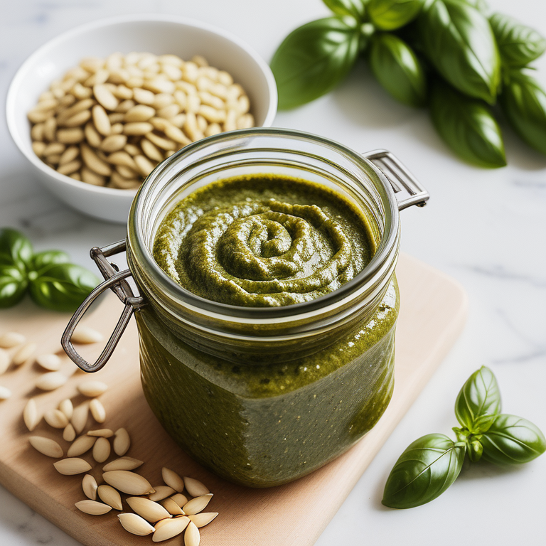 recipe for pesto without pine nuts