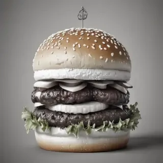 hamburger clipart black and white